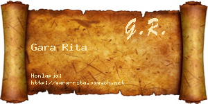 Gara Rita névjegykártya